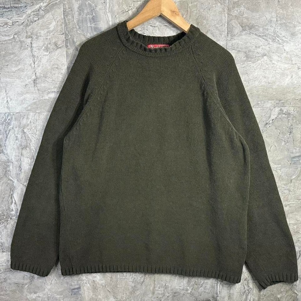 Retro Woody's Lounge Women's XL High End Soft Oversized Sweater‎ Olive green